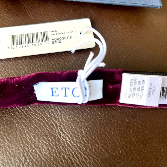 Eton Red Velvet Bow Tie - Ready Tied. NEW - Picture 6 of 7